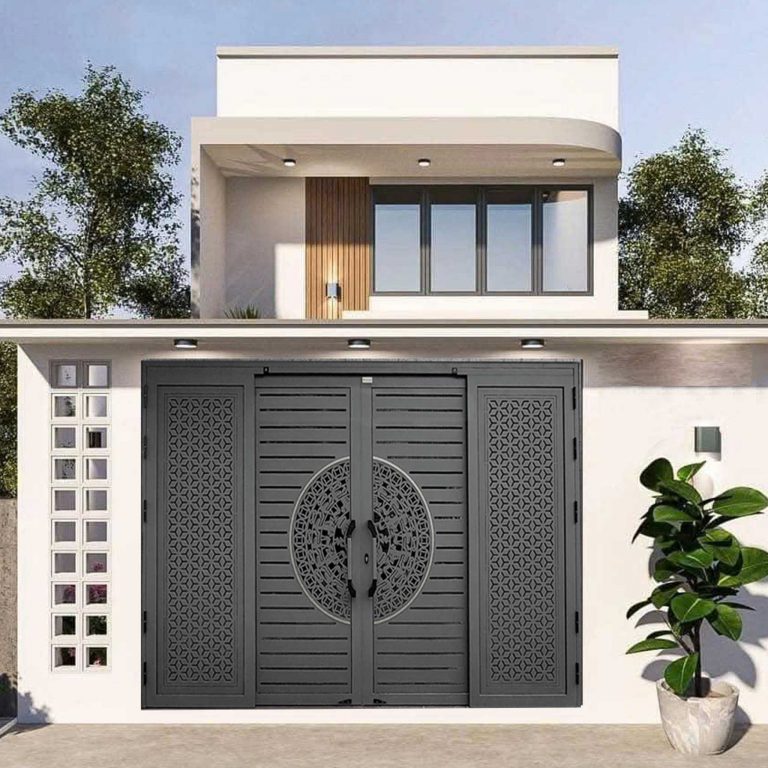 cửa cổng trượt quay Hoàng Gia hệ nẹp rời 8.0 1