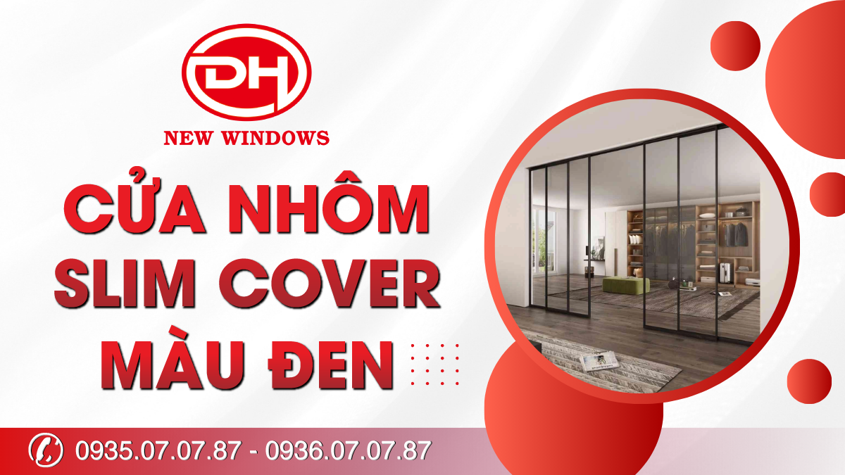 cửa nhôm Slim cover màu đen