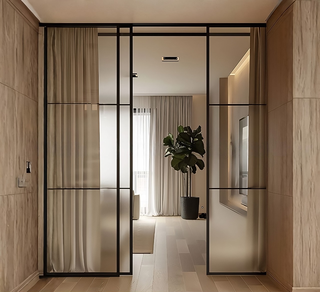 cửa nhôm Slim tự động 4