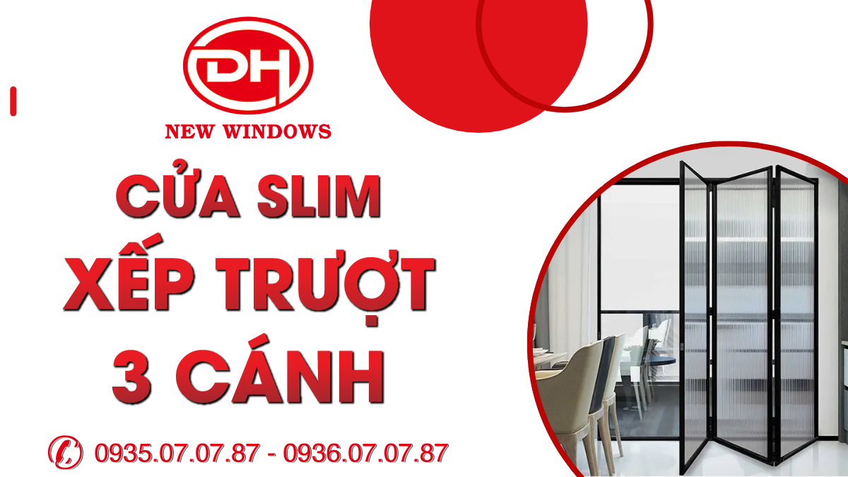 cửa Slim xếp trượt 3 cánh