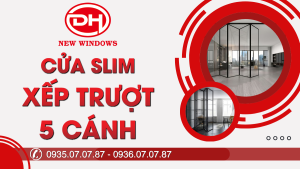 cửa Slim xếp trượt 5 cánh
