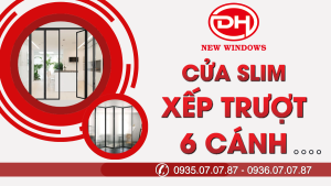 cửa Slim xếp trượt 6 cánh